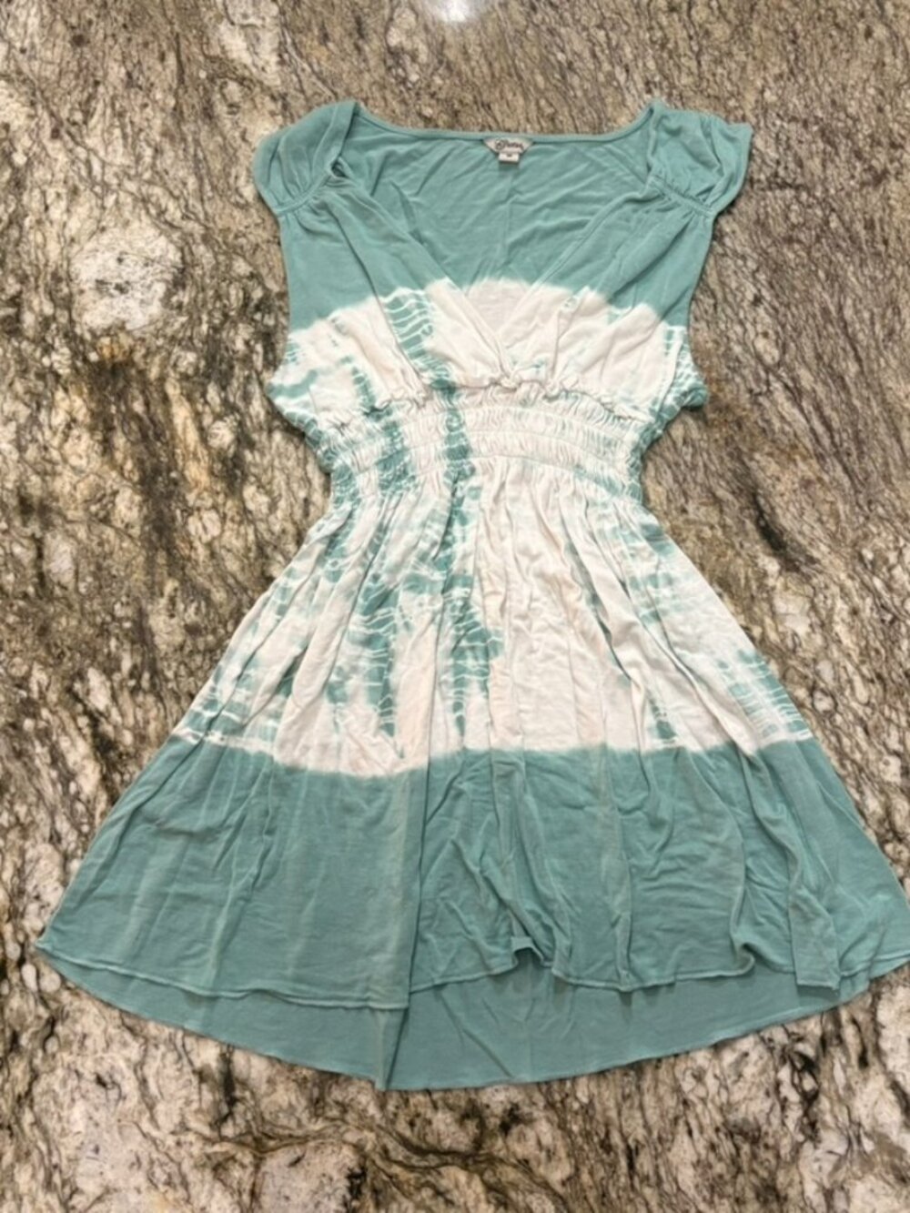 Y2K Guess Aqua Blue Tie Dye Babydoll Top
